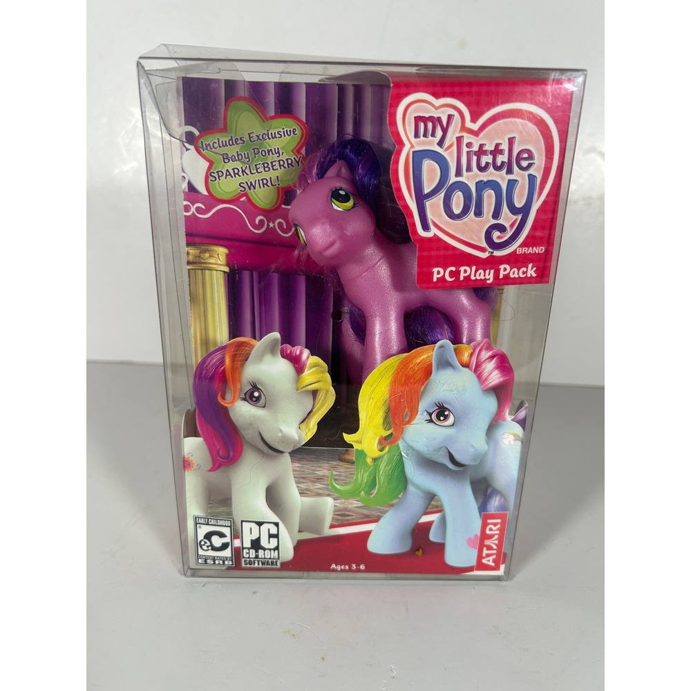 My Little Pony PC Play Pack Sparkleberry Swirl Pony Figure Atari CD-ROM 2004 NEW